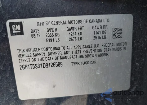 2013 Cadillac Xts Premium z USA, uszkodzony, nr VIN 2G61T5S31D9126589